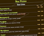 Pizzas Tentations menu