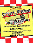 Calverts Kitchen menu