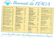 Pizzeria Itaca menu