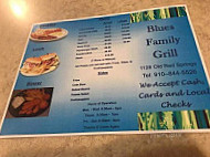 Blue's Cafe menu