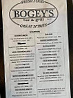 Bogey's Grill menu