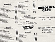 Carolina Cafe menu