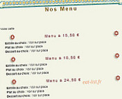 Le Petit Riad menu