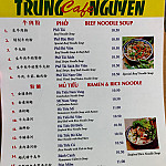 Trung Nguyen Cafe menu