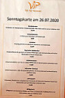 Cafe-Bar-Restaurant VIP menu