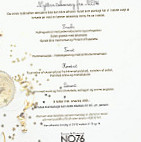 No76 Brasserie menu
