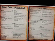 Dinos Eden Lakeside Club menu