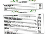 Cedars Of Lebanon menu