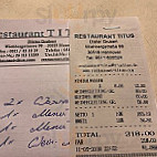 Restaurant Titus menu