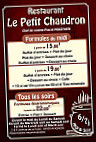 Le Petit Chaudron menu