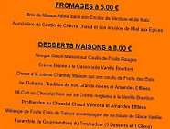 Le Troubadour menu