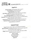 Loon Lodge menu