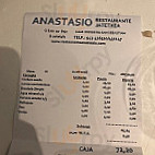 Anastasio menu