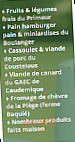 Brasserie la Cybele menu