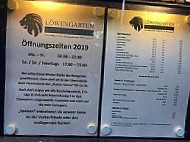 Löwengarten menu