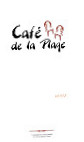 Cafe de la Plage menu