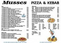 Musse's Pizza Kebab menu