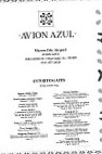 Avion Azul menu