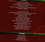 La Victoire menu