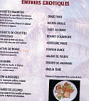 Le Mauritius menu