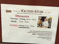 Walter's Kuche menu