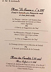 Auberge De La Croisade menu