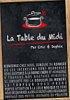 La Table Du Midi menu