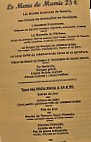 La Table De Mamie menu