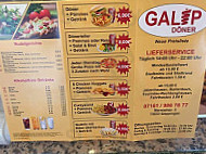 Galip Doner menu