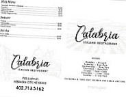 Calabria Italian menu
