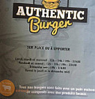 Authentic Burger menu