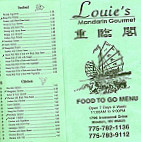 Louie's Mandarin Gourmet menu