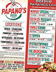 A Papano's Pizza menu