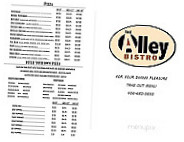 The Alley Bistro menu
