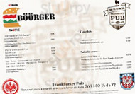 Frankfurt Pub menu