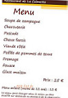De La Calmette menu