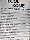 Kool Kone menu