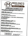 Merlino's Steak House menu