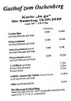 Gasthof Zum Oschenberg menu