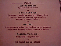 Achiana menu