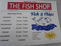 The Fish Shop menu