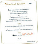 Le Train Bleu menu