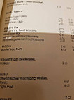 Restaurant Esszimmer menu