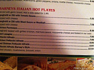 Barney's Pizzaria Grill menu