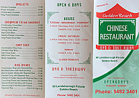 Golden Beach Chinese menu