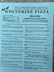 Wolverine Pizza menu