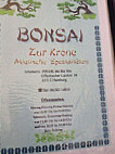Bonsai Zur Krone Asiatische Spezialitäten menu
