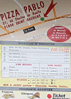 Pizza Pablo menu