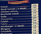 Ch'ti Kebab menu