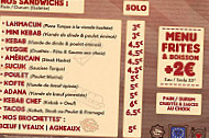 Antalya Snack menu